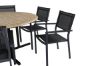 Imagine Masa de dining Cruz - Oțel negru / Acacia (aspect de lemn de tek) ø140cm + Scaun Copacabana empilabil - Negru/Negru - Înlocuit de 4231-408 _6