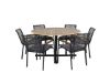 Imagine Vă rugăm să traduceți complet: Masă de dining Cruz - Oțel negru / Acacia (aspect de tec) ø140cm + Scaun de dining Dallas _6