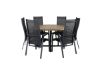 Imagine Masa de dining Cruz - Oțel negru / Acacia (aspect de tec) ø140cm + Scaun de dining reclinabil Copacabana - Negru/Negru _6