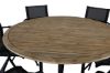 Imagine Masa de dining Cruz - Oţel negru / Chiparos (aspect de teak) ø140cm + Scaun de dining Alina - Aluminiu negru / Textilenă neagră _6