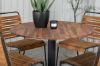 Imagine Masa de dining COT - Oţel negru / Acacia (aspect de teak) - ø100cm + Scaun de dining Bois - Aluminiu negru / Acacia_4