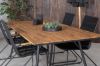 Imagine Masa de dining Chan - Otel negru / Acacia (aspect teak) - 200cm+ Scaun de dining Bois - Aluminiu negru / Sfoara neagra / Acacia_4