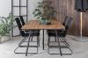 Imagine Masa de dining Chan - Otel negru / Acacia (aspect teak) - 200cm+ Scaun de dining Bois - Aluminiu negru / Sfoara neagra / Acacia_4