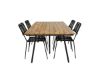 Imagine Tabelul de dining Chan - Oțel negru / Acacia (aspect teak) - 200cm + Scaunul Lindos - Aluminiu negru / Șnur negru_4