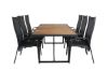 Imagine Masa de dining Khung - Otel Negru / Acacia (teklook) - 200 * 100cm + Scaun de relaxare Copacabana - Negru / Negru_6