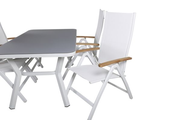 Imagine Virya Dining Table - White Alu / Grey Glass - small table+Panama Light 5-pos Chair White / white_4