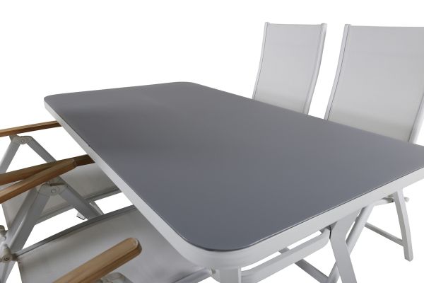 Imagine Virya Dining Table - White Alu / Grey Glass - small table+Panama Light 5-pos Chair White / white_4