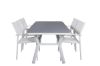 Imagine Virya Dining Table - White Alu / Grey Glass - small table+Santorini Arm Chair (Stackable) - White Alu / White Textilene_4