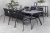 Imagine Virya Dining Table - Black Alu / Grey Glass - big table+Julian Dining Chair - Black Steel / Black Rope (stackable)_6