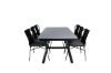 Imagine Virya Dining Table - Black Alu / Grey Glass - big table+Julian Dining Chair - Black Steel / Black Rope (stackable)_6