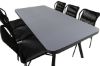 Imagine Virya Dining Table - Black Alu / Grey Glass - big table+Julian Dining Chair - Black Steel / Black Rope (stackable)_6