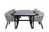 Imagine Virya Dining Table - Black Alu / Grey Glass - big table+Virya Dining Chair - BLACK Alu / Grey cushion _6