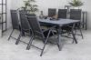 Imagine Virya Dining Table - Black Alu / Grey Glass - big table+Break 5:pos Chair - Black/Black_6