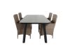 Imagine Masa de dining Paola - Otel negru / Rattan natural - 200*100+ Scaun de brate Malin - Natur/Sand_6