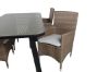 Imagine Masa de dining Paola - Otel negru / Rattan natural - 200*100+ Scaun de brate Malin - Natur/Sand_6