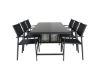 Imagine Dallas Dining Table+Santorini Arm Chair (Stackable) - Black alu / Black Textilene_6