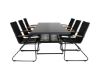 Imagine Masa de dining Dallas cu design elegant + scaune de dining Bois - aluminiu negru / sfoara neagra / acacia_6