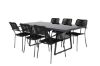 Imagine Masa de dining Dallas +Scaun Lindos - Aluminiu negru / Sfoara neagra _6