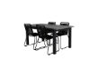 Imagine Masa de dining Albany - 152/210 - Negru/Gri+ Scaun empilabil Lindos - Aluminiu Negru/ Sfoara Neagra_4