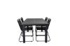 Imagine Masa de dining Albany - 152/210 - Negru/Gri+ Scaun empilabil Lindos - Aluminiu Negru/ Sfoara Neagra_4