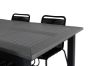 Imagine Masa de dining Albany - 152/210 - Negru/Gri+ Scaun empilabil Lindos - Aluminiu Negru/ Sfoara Neagra_4