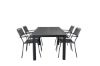 Imagine Masa de dining Albany - 152/210 - Negru/Gri+ Scaun de dining Lindos - Aluminiu Negru/Snur Gri_4