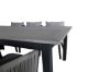 Imagine Masa Albany - 224/324 - Negru/Gri+ Scaun de dining Virya - Aluminiu NEGru / Cușetă Gri _6