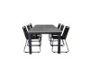 Imagine Masa de dining Albany - 224/324 - Negru/Gri + Scaun empilabil Lindos - Aluminiu negru / Coarda neagră_6