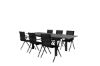 Imagine Masa de dining Albany - 160/240 - Negru/Gri+ Scaun de dining Alina - Aluminiu negru / Textilene negru_6