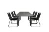 Imagine Masa de dining Albany - 160/240 - Negru/Gri + Scaun pliant Lindos - Aluminiu Negru/Corzi Negru_6