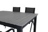 Imagine Tabel nivele 160/240 - Negru/Gri+ Scaun de dining Alina - Aluminiu negru / Textilene negru_4