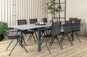 Imagine Tabelul Levels 229/310 - Scaun de dining Black/Grey+Alina - Negru Alu/Negru Textilenă_8