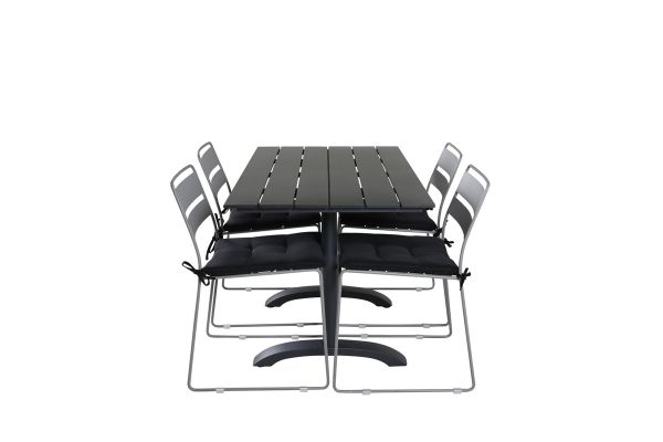 Imagine Denver 70*120 Black/Black+Lina Dining Chair - Grey_4