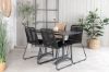 Imagine Masa de dining Denver 70*120 Black/Black+Lindos Scaun Stacking - Alu Negru / Rope Negru_4