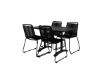 Imagine Masa de dining Denver 70*120 Black/Black+Lindos Scaun Stacking - Alu Negru / Rope Negru_4