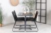 Imagine Masa de dining Denver 70*120 Black/Black+Lindos Scaun Stacking - Alu Negru / Rope Negru_4