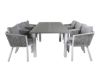 Imagine Masa Albany - 152/210 - Alb/Gri+ Scaun de Dining Virya - Aluminiu Alb / Perna Gri _6