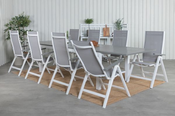 Imagine Albany Table - 224/324 - White/Grey+Albany Light 5-pos white alu / Grey Textilene_8