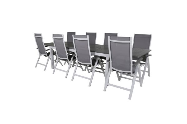 Imagine Albany Table - 224/324 - White/Grey+Albany Light 5-pos white alu / Grey Textilene_8