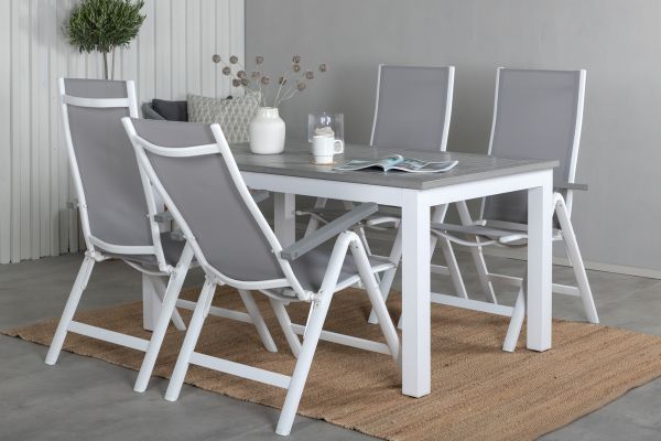 Imagine Albany Table - 160/240 - White/Grey+Albany Light 5-pos white alu / Grey Textilene_4