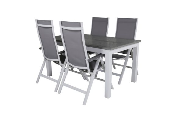 Imagine Albany Table - 160/240 - White/Grey+Albany Light 5-pos white alu / Grey Textilene_4