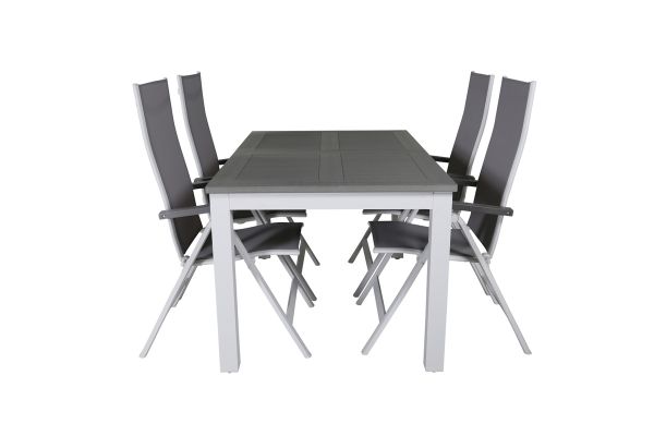 Imagine Albany Table - 160/240 - White/Grey+Albany Light 5-pos white alu / Grey Textilene_4