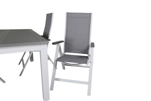 Imagine Albany Table - 160/240 - White/Grey+Albany Light 5-pos white alu / Grey Textilene_4