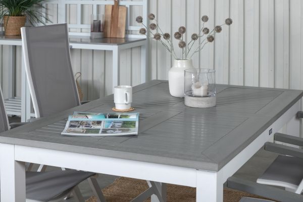 Imagine Albany Table - 160/240 - White/Grey+Albany Light 5-pos white alu / Grey Textilene_4