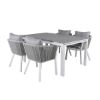 Imagine Tabel Nivele 160/240 - Scaun de Dining Alb/Gri+Virya - Aluminiu Alb/Cușinet Gri _4