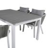 Imagine Tabel Nivele 160/240 - Scaun de Dining Alb/Gri+Virya - Aluminiu Alb/Cușinet Gri _4