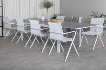 Imagine Tabelul Nivele 229/310 - White/Grey+Alina Scaun de Dining - Aluminiu alb / Textilene alb_8