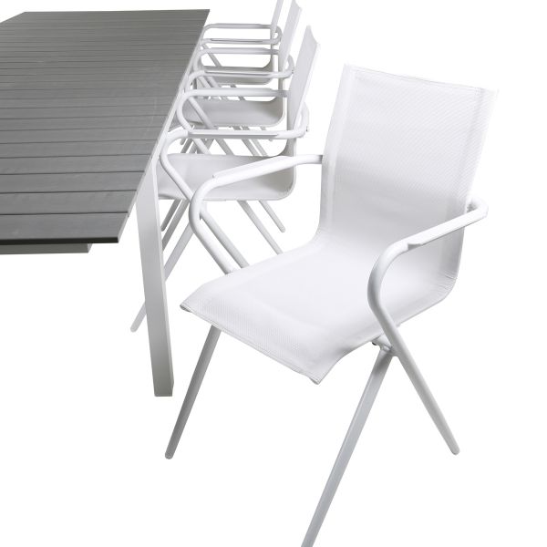 Imagine Tabelul Nivele 229/310 - White/Grey+Alina Scaun de Dining - Aluminiu alb / Textilene alb_8