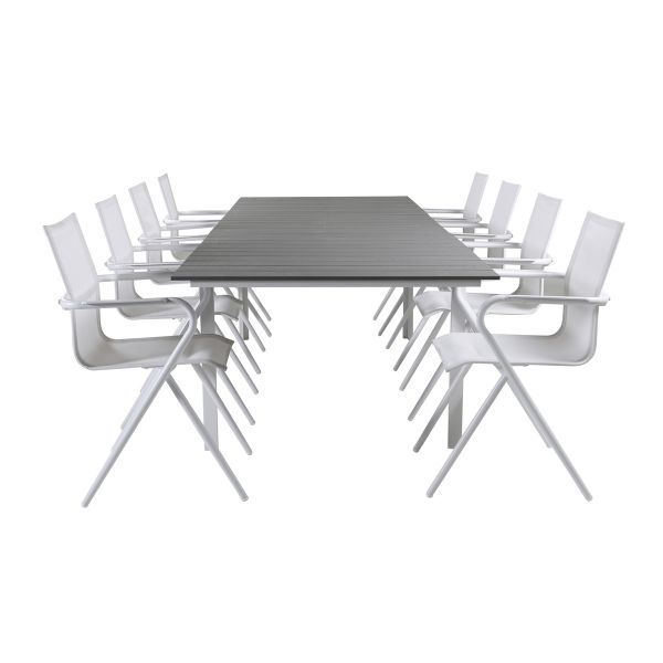 Imagine Tabelul Nivele 229/310 - White/Grey+Alina Scaun de Dining - Aluminiu alb / Textilene alb_8