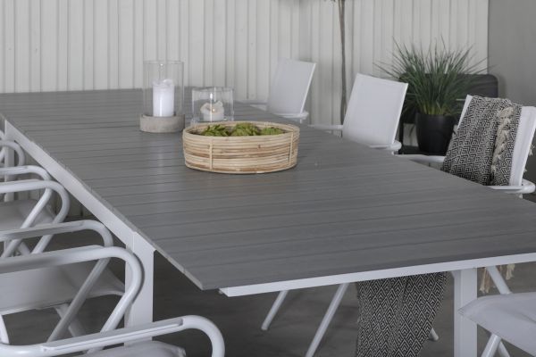 Imagine Tabelul Nivele 229/310 - White/Grey+Alina Scaun de Dining - Aluminiu alb / Textilene alb_8